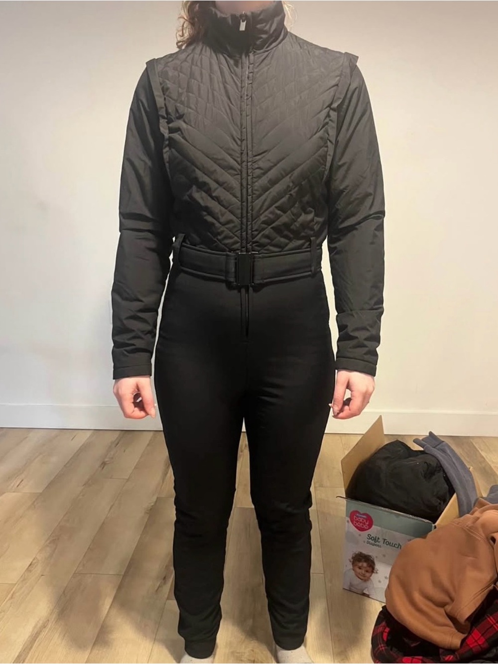Slim Quilted High-Neck Black Women’s Jumpsuit